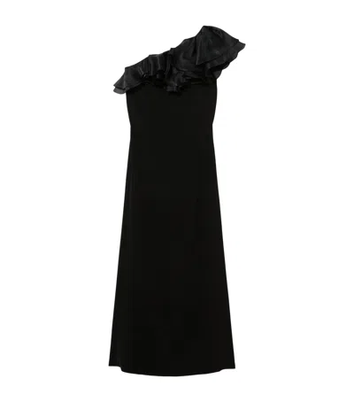 Marina Rinaldi X Tony Ward Ruffle-neck Maxi Dress In Black