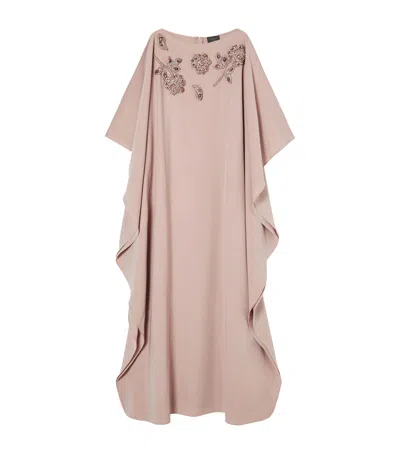 Marina Rinaldi Crystal-embellished Kaftan Maxi Dress In Pink