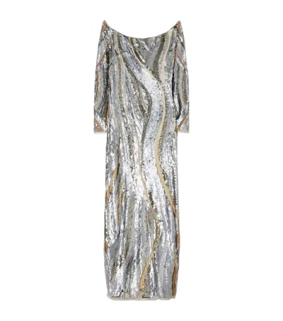 Marina Rinaldi X Zuhair Murad Tulle Embroidered Maxi Dress In Nude