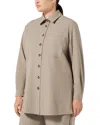 Marina Rinaldi Yanina Twill Shirt Jacket In Gray