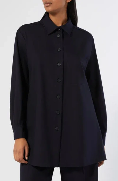 Marina Rinaldi Yanina Twill Shirt Jacket In Blue