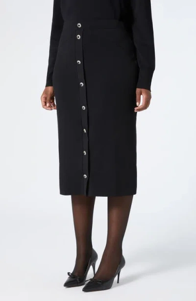 Marina Rinaldi Zelante Knit Pencil Skirt In Black