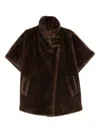 Marina Rinaldi Zenit Buttoned Funnel-neck Coat In Brown