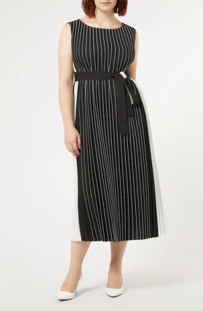 MARINA RINALDI MARINA RINALDI ZINGARO PLEATED TIE BELT DRESS