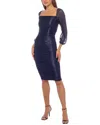 Marina Metallic Square Neck Cocktail Dress