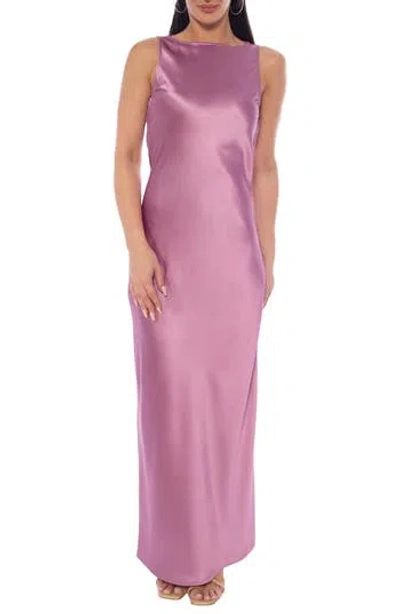 Marina Satin Maxi Dress In Pink