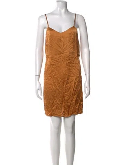 Pre-owned Marina Silk Mini Dress In Neutral