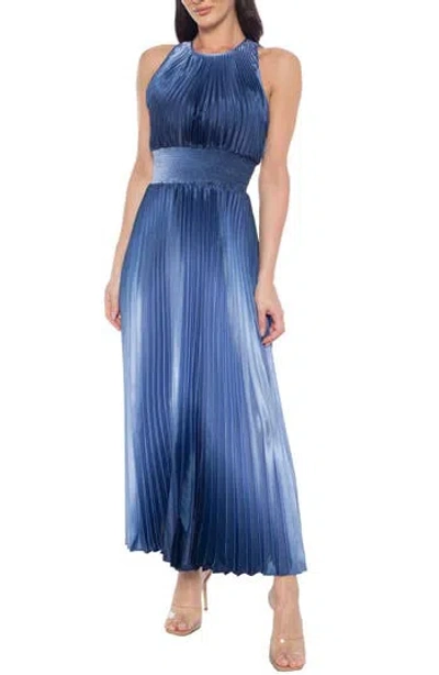 Marina Sleeveless Pleated Maxi Dress In Multi