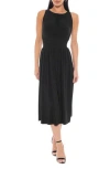 Marina Smocked Waist Jersey Dress In Black