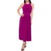 Marina Shirring Neck Dress In Magenta