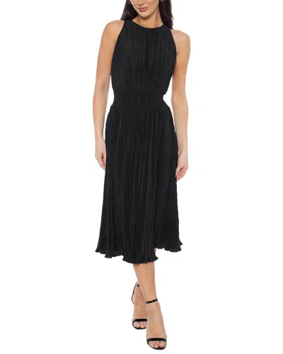 Marina Smocked Waist Midi Dress In Black