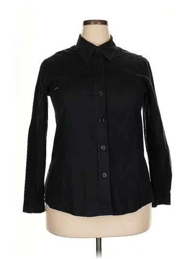 Pre-owned Marina Sport 3/4 Sleeve Button Down Shirt In Black