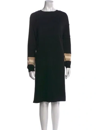 Pre-owned Marina Sport Bateau Neckline Long Dress In Black