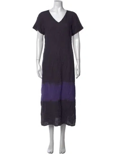 Pre-owned Marina Sport Colorblock Pattern Long Dress In Purple