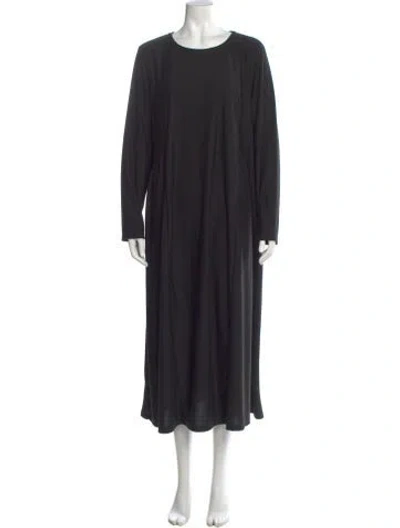 Pre-owned Marina Sport Crew Neck Long Dress In Black