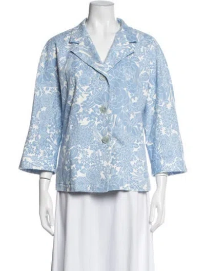 Pre-owned Marina Sport Floral Print Jacket In Blue
