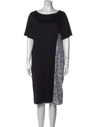 Pre-owned Marina Sport Floral Print Knee-length Dress In Black