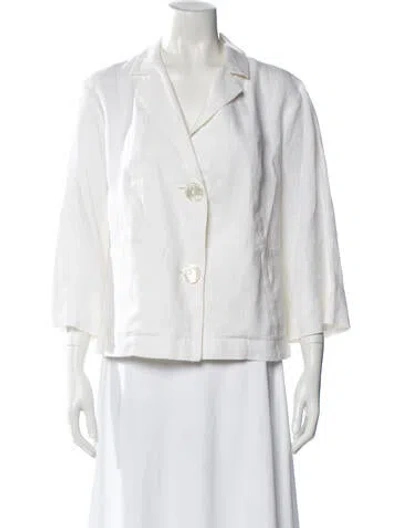 Pre-owned Marina Sport Linen Blazer In White