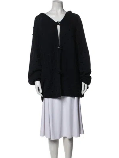Pre-owned Marina Sport Open Front Sweater In Black/blue