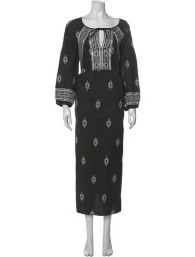 Pre-owned Marina Sport Printed Long Dress In Multi