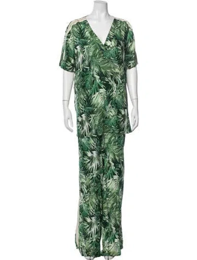Pre-owned Marina Sport Printed Set In Green