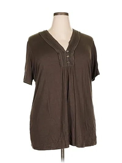 Pre-owned Marina Sport Short Sleeve Blouse In Brown