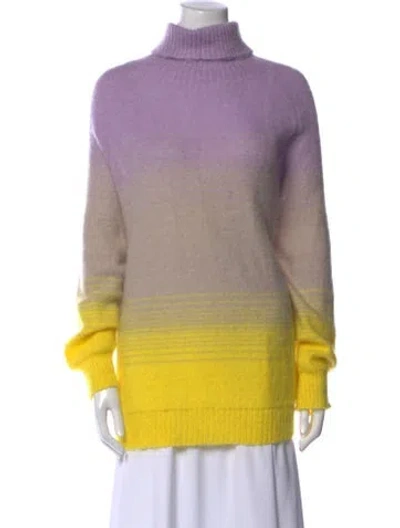 Pre-owned Marina Sport Striped Turtleneck Sweater W/ Tags In Purple
