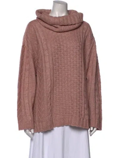 Pre-owned Marina Sport Tweed Pattern Crew Neck Sweater In Pink