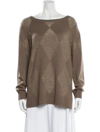 Pre-owned Marina Sport Virgin Wool Bateau Neckline Sweater W/ Tags