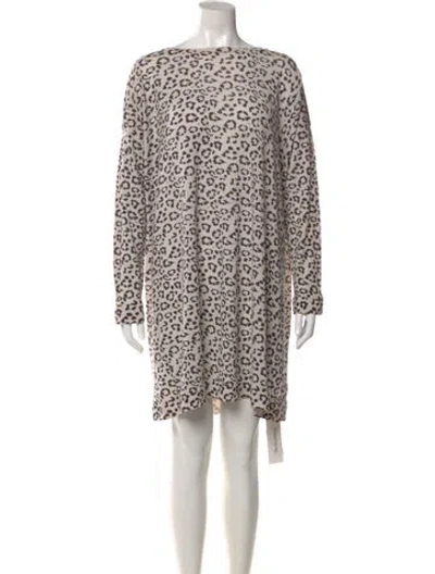 Pre-owned Marina Sport Virgin Wool Mini Dress In Neutral