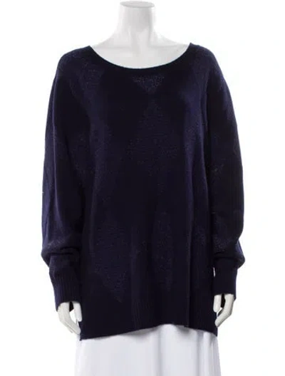 Pre-owned Marina Sport Virgin Wool Scoop Neck Sweater