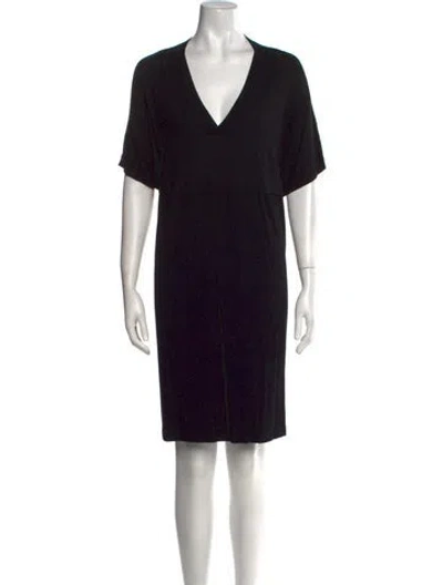 Pre-owned Marina Sport V-neck Mini Dress In Black