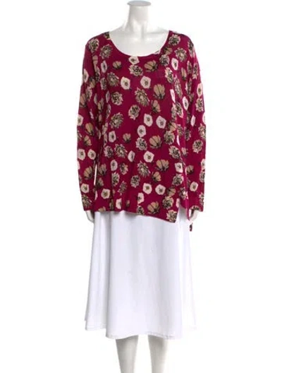 Pre-owned Marina Sport Wool Printed Sweater W/ Tags In Pink