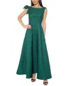Marina Stretch Barcade Maxi Dress In Green