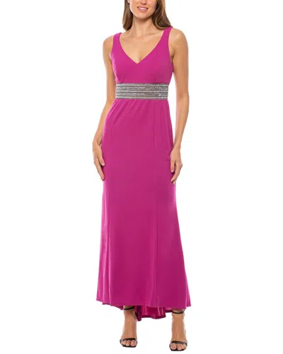 Marina V-neck Gown In Pink