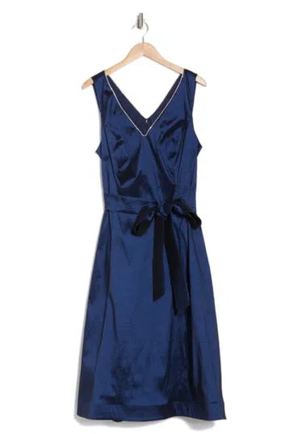 Marina V-neck Midi Dress In Navy