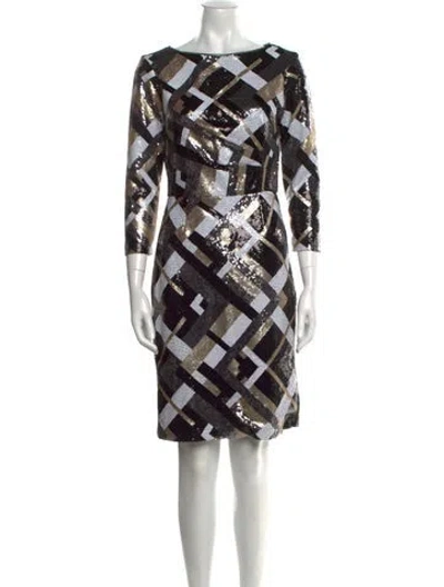 Pre-owned Marina Vintage Knee-length Dress In Black