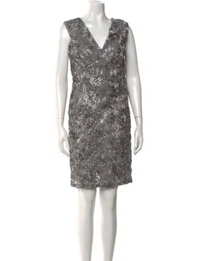 Pre-owned Marina V-neck Mini Dress In Multi