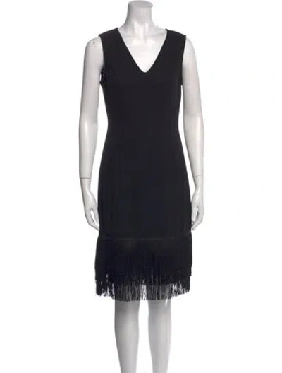 Pre-owned Marina V-neck Mini Dress W/ Tags In Black