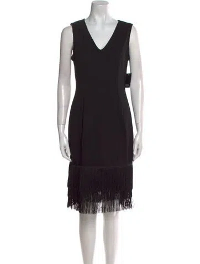 Pre-owned Marina V-neck Mini Dress W/ Tags In Black
