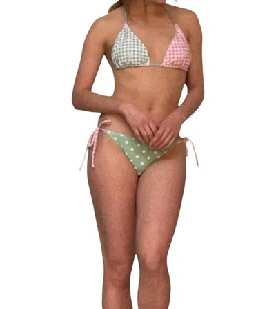 Marina West Swim Triangle Top With Tie On Side Bikini Set In Multi Jaha Dot