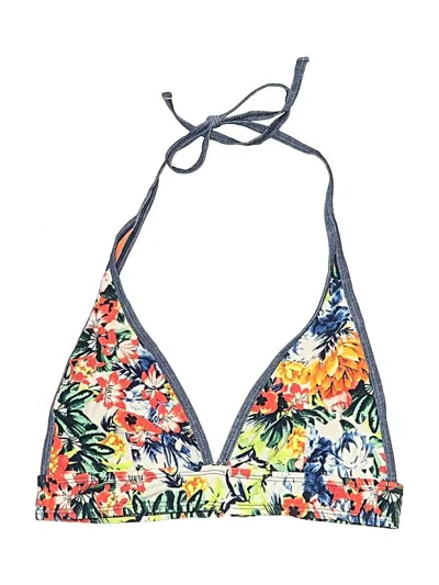 Pre-owned Marina West Swimsuit Top Blue Floral Pattern Swimwear