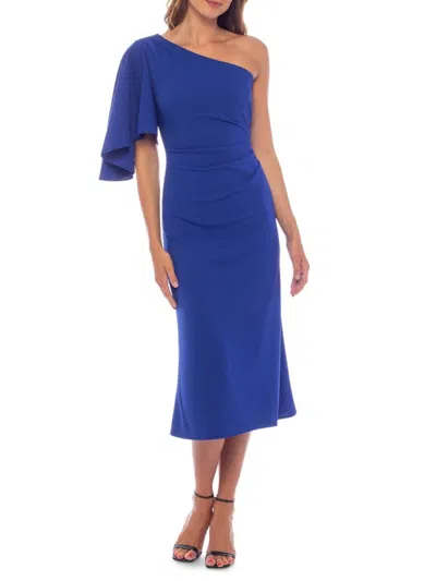 Marina Sleeveless Solid Midi Dress In Royal