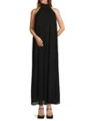 Marina Women's Halter Chiffon Wide Leg Jumpsuit In Black