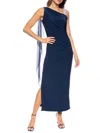 Marina Women's Jersey One Shoulder Gown In Navy