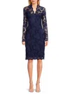 Marina Women's Lace Mini Sheath Dress In Navy