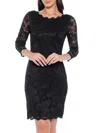 Marina Women's Scalloped Lace Bodycon Mini Dress In Black
