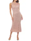 Marina Sequin Illusion Lace Trumpet Gown In Blush