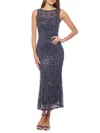 Marina Women's Sequin Lace Sheath Dress In Gun Metal