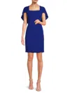 Marina Women's Squareneck Caplet Crepe Dress In Royal